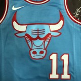 NBA Men Chicago Bulls Blue #11 DEROZAN Jersey High Quality Name and Number Print