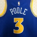 NBA Men Season 2023 Golden State Warriors Blue Retro #3 POOLE Jersey High Quality Name and Number Print