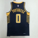 NBA Men Season 2023 Indiana Pacers Black #0 POYTHRESS Jersey High Quality Name and Number Print