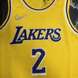 NBA 75th Anniversary Los Angeles Lakers Yellow Round Neck #2 IRVING Jersey High Quality Name and Number Print