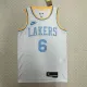 NBA Men Season 2023 Los Angeles Lakers White Retro Round Neck #6 JAMES Jersey High Quality Name and Number Print