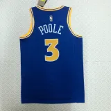 NBA Men Season 2023 Golden State Warriors Blue Retro #3 POOLE Jersey High Quality Name and Number Print