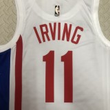 NBA Men Season 2023 Brooklyn Nets White #11 IRVING Jersey High Quality Name and Number Print