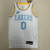 NBA Men Season 2023 Los Angeles Lakers White Retro Round Neck #0 WESTBROOK Jersey High Quality Name and Number Print