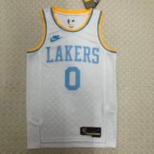 NBA Men Season 2023 Los Angeles Lakers White Retro Round Neck #0 WESTBROOK Jersey High Quality Name and Number Print