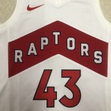 NBA Men Toronto Raptors White #43 SIAKAM Jersey High Quality Name and Number Print