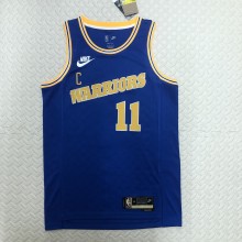 NBA Men Season 2023 Golden State Warriors Blue Retro #11 THOMPSON Jersey High Quality Name and Number Print