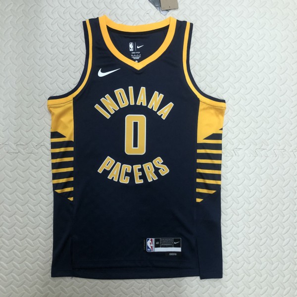 NBA Men Season 2023 Indiana Pacers Black #0 POYTHRESS Jersey High Quality Name and Number Print