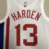 NBA Men Season 2023 Brooklyn Nets White #13 HARDEN Jersey High Quality Name and Number Print