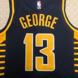 NBA Men Season 2023 Indiana Pacers Black #13 GEORGE Jersey High Quality Name and Number Print
