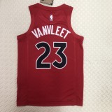 NBA Men Toronto Raptors Red #23 VANVLEET Jersey High Quality Name and Number Print
