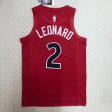 NBA Men Toronto Raptors Red #2 LEONARD Jersey High Quality Name and Number Print