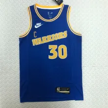 NBA Men Season 2023 Golden State Warriors Blue Retro #30 CURRY Jersey High Quality Name and Number Print