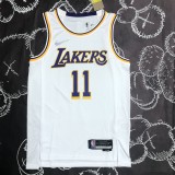 NBA 75th Anniversary Los Angeles Lakers White Round Neck #11 IRVING Jersey High Quality Name and Number Print