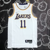 NBA 75th Anniversary Los Angeles Lakers White Round Neck #11 IRVING Jersey High Quality Name and Number Print