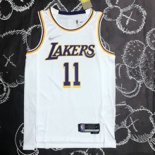 NBA 75th Anniversary Los Angeles Lakers White Round Neck #11 IRVING Jersey High Quality Name and Number Print