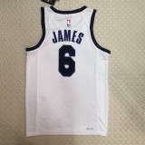 NBA Men Season 2023 Los Angeles Lakers White #6 JAMES Jersey High Quality Name and Number Print