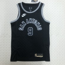 NBA Men Season 2023 San Antonio Spurs Black Retro #9 PARKER Jersey High Quality Name and Number Print