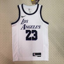 NBA Men Season 2023 Los Angeles Lakers White #23 JAMES Jersey High Quality Name and Number Print