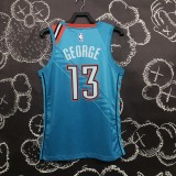 NBA Men Oklahoma City Thunder City Version Blue #13 GEORGE Jersey High Quality Name and Number Print