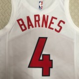 NBA Men Toronto Raptors White #4 BARNES Jersey High Quality Name and Number Print