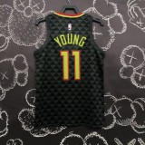 NBA Men Atlanta Hawks Black #11 YOUNG Jersey High Quality Name and Number Print