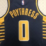 NBA Men Season 2023 Indiana Pacers Black #0 POYTHRESS Jersey High Quality Name and Number Print