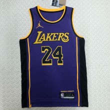 NBA Men Season 2023 Los Angeles Lakers Purple with Jordan Logo #24 BRYANT Jersey High Quality Name and Number Print