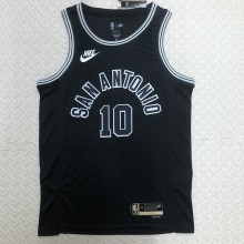 NBA Men Season 2023 San Antonio Spurs Black Retro #10 DEROZAN Jersey High Quality Name and Number Print