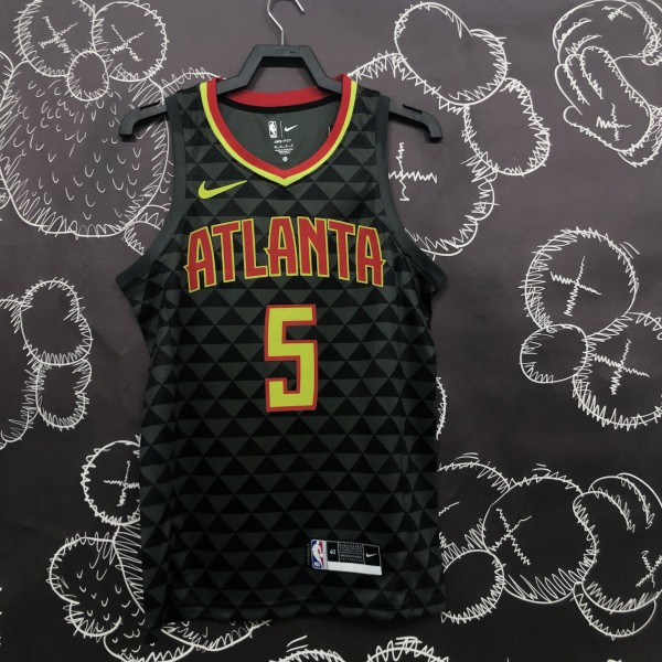 NBA Men Atlanta Hawks Black #5 MURRAY Jersey High Quality Name and Number Print