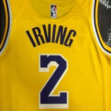 NBA 75th Anniversary Los Angeles Lakers Yellow Round Neck #2 IRVING Jersey High Quality Name and Number Print