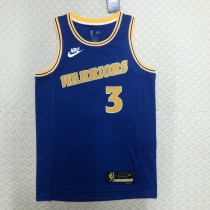 NBA Men Season 2023 Golden State Warriors Blue Retro #3 POOLE Jersey High Quality Name and Number Print