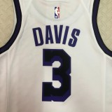 NBA Men Season 2023 Los Angeles Lakers White #3 DAVIS Jersey High Quality Name and Number Print