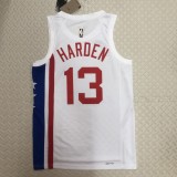 NBA Men Season 2023 Brooklyn Nets White #13 HARDEN Jersey High Quality Name and Number Print