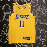NBA 75th Anniversary Los Angeles Lakers Yellow Round Neck #11 IRVING Jersey High Quality Name and Number Print