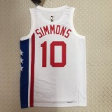 NBA Men Season 2023 Brooklyn Nets White #10 SIMMONS Jersey High Quality Name and Number Print