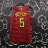NBA Men Atlanta Hawks Red #5 MURRAY Jersey High Quality Name and Number Print