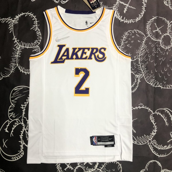 NBA 75th Anniversary Los Angeles Lakers White Round Neck #2 IRVING Jersey High Quality Name and Number Print