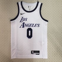 NBA Men Season 2023 Los Angeles Lakers White #0 WESTBROOK Jersey High Quality Name and Number Print