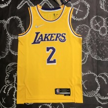 NBA 75th Anniversary Los Angeles Lakers Yellow Round Neck #2 IRVING Jersey High Quality Name and Number Print