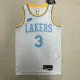 NBA Men Season 2023 Los Angeles Lakers White Retro Round Neck #3 DAVIS Jersey High Quality Name and Number Print