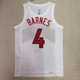 NBA Men Toronto Raptors White #4 BARNES Jersey High Quality Name and Number Print