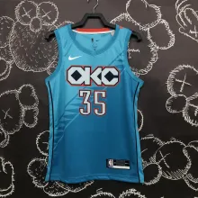 NBA Men Oklahoma City Thunder City Version Blue #35 DURANT Jersey High Quality Name and Number Print