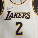 NBA 75th Anniversary Los Angeles Lakers White Round Neck #2 IRVING Jersey High Quality Name and Number Print