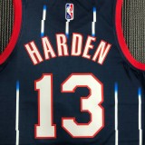 NBA Men Season 2022 Houston Rockets Blue #13 HARDEN Jersey High Quality Name and Number Print