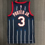 NBA Men Season 2022 Houston Rockets Blue #3 PORTER JR. Jersey High Quality Name and Number Print
