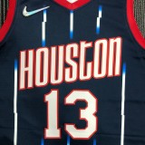 NBA Men Season 2022 Houston Rockets Blue #13 HARDEN Jersey High Quality Name and Number Print
