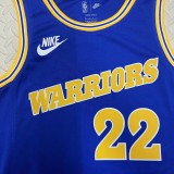 NBA Men Season 2023 Golden State Warriors Blue Retro #22 WIGGINS Jersey High Quality Name and Number Print