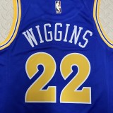 NBA Men Season 2023 Golden State Warriors Blue Retro #22 WIGGINS Jersey High Quality Name and Number Print