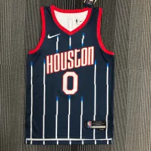 NBA Men Season 2022 Houston Rockets Blue #0 GREEN Jersey High Quality Name and Number Print